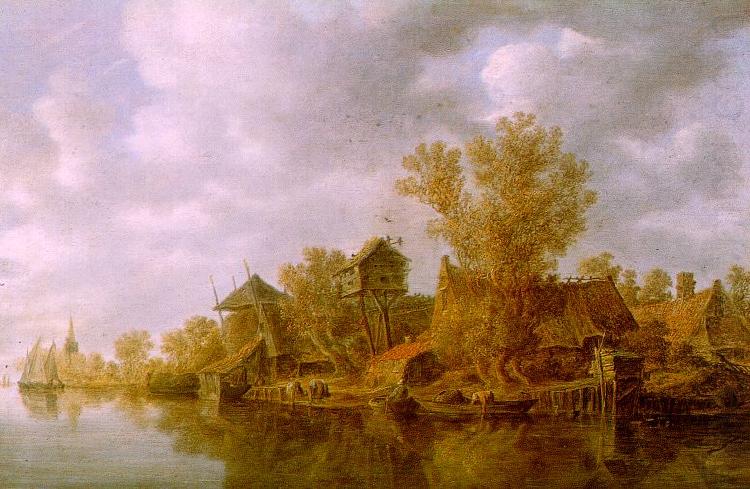 Jan van  Goyen River Landscape china oil painting image